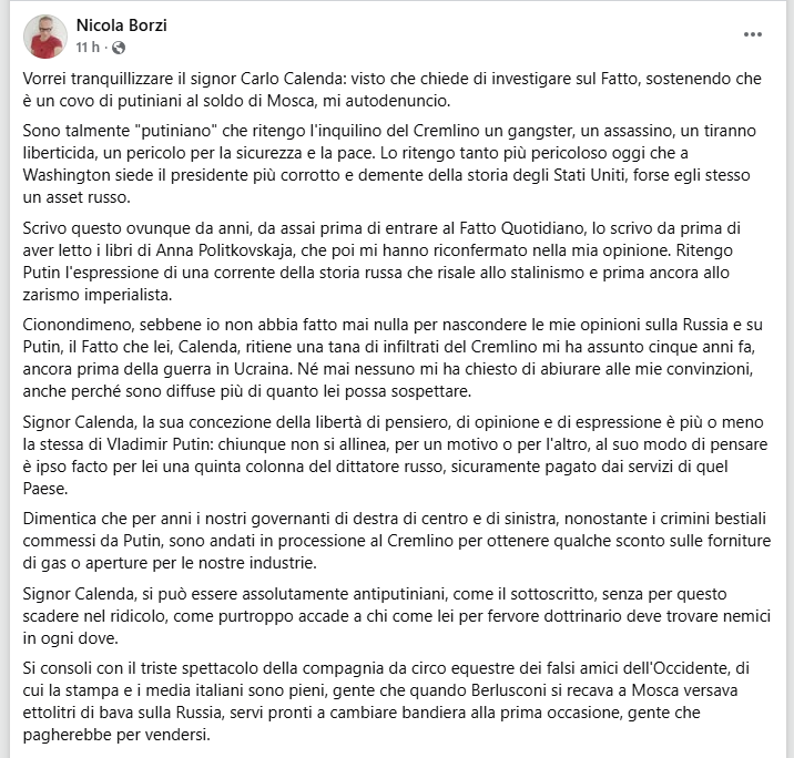 Moonlightshad1's tweet photo. "Signor Calenda, la sua concezione della libertà di pensiero, di opinione e di espressione è più o meno la stessa di Vladimir Putin...".

Bravo @nicolaborzi, bisognerebbe rispondere sempre così a questo teppista da tastiera. https://t.co/tbCohGU9Fd