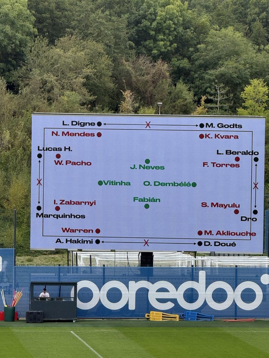 futbolxvenas's tweet photo. Si hay foto ...hay video!
La tarea del PSG de Luis Enrique que ayer podíamos apreciar en la pantalla del entrenamiento.
Conservación 8x8+4
Recupero en el siguiente tuit una explicación suya interesante sobre este tipo de tareas https://t.co/gL7RLDkC1J