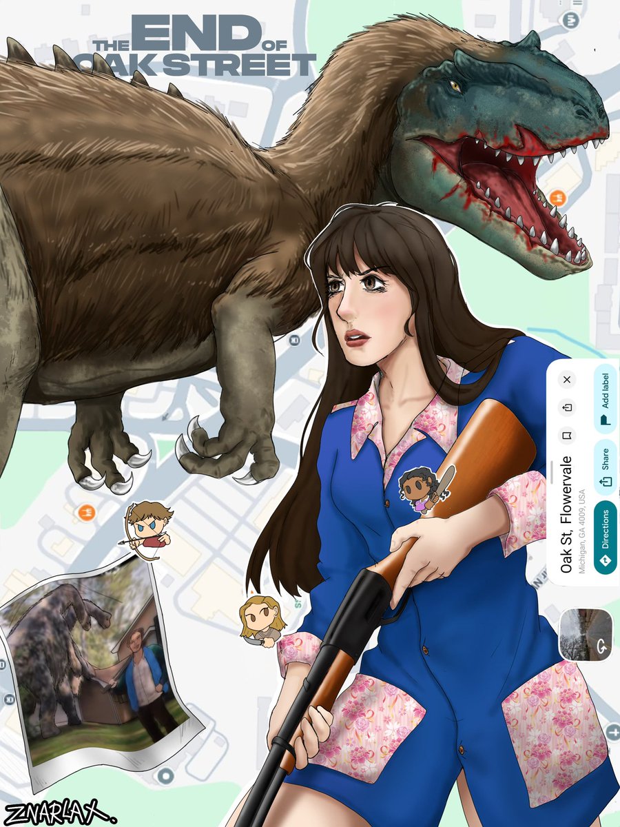 Znarlax_arts's tweet photo. A Dinosaur movie starring my favorite actress, I love this movie so muchh‼️

#EndOfOakStreet #AnneHathaway #Dinosaur #Paleoart https://t.co/SJt6gvvTF3