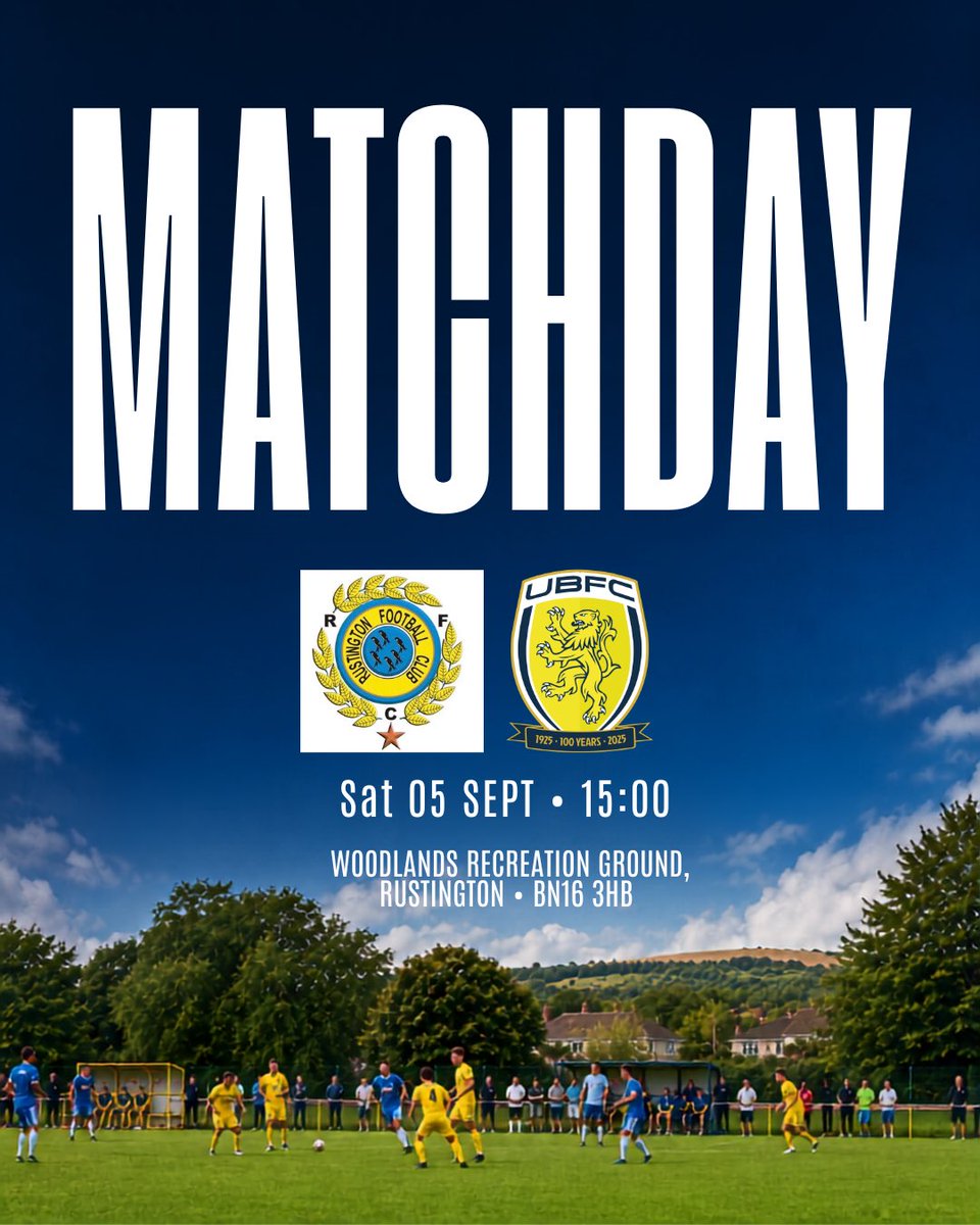 UpperBeedingFC's tweet photo. It’s match day, and another away day for the Beeding boys💛

🆚 @Rustington_FC 
📍Woodlands Recreation Ground, Woodlands Avenue, Rustington BN16 3HB
📅Saturday 05th September 
⏰ Kick off: 15:00pm https://t.co/udcXRNV5B1
