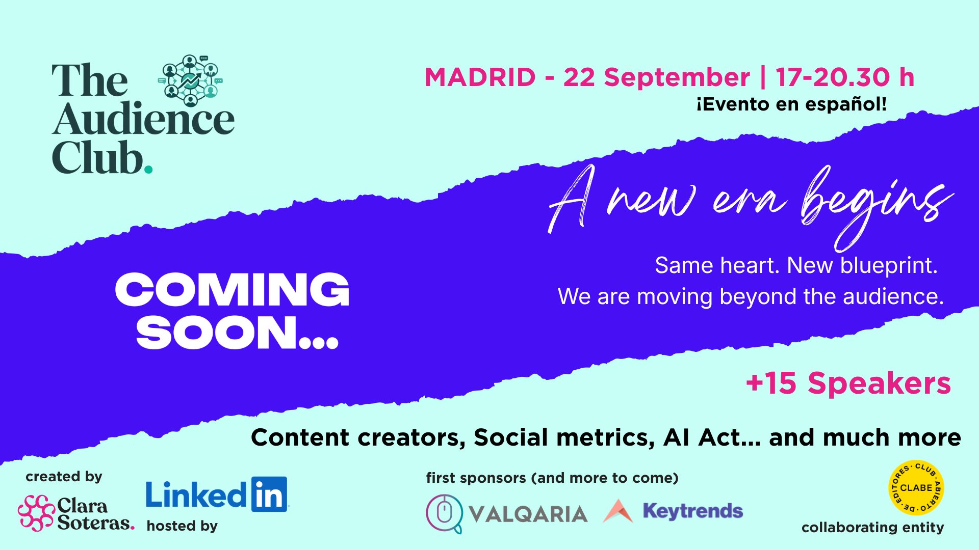 ¡En solo una semana ya estamos al 70 % de aforo! La nueva era de The Audience Club. empieza pronto. ¿Te lo vas a…