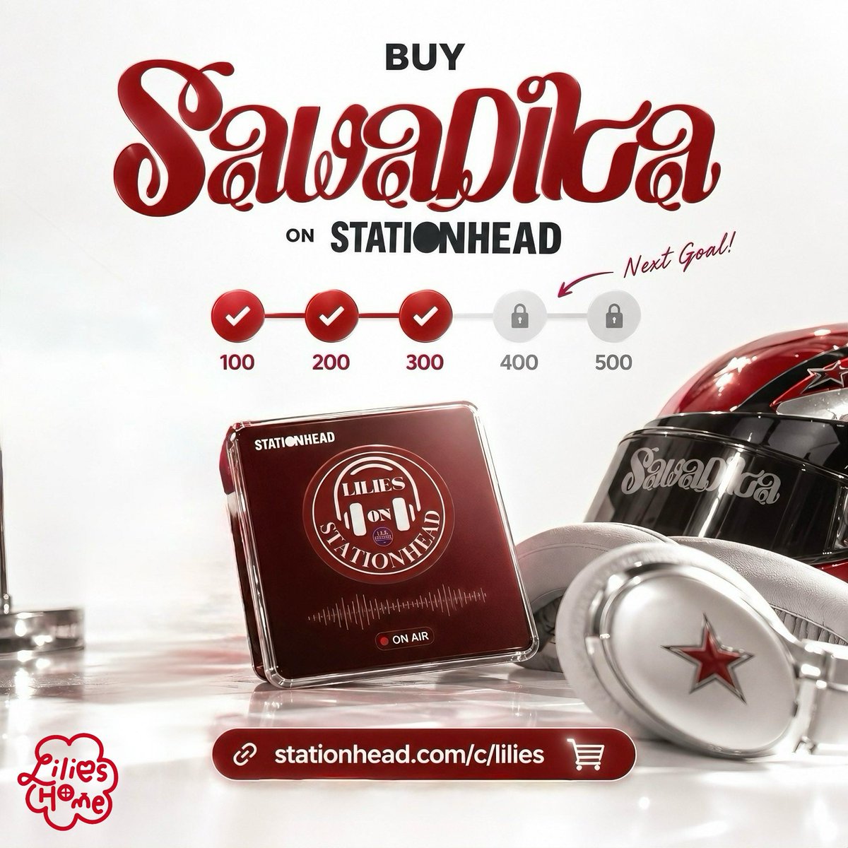 LiliesHome_'s tweet photo. Lilies please purchase “SaWaDiKa” 7digital song at @STATIONHEAD that will be toward to Billboard chart!

🎯Goal: 500 sales
Now please unlock 400 sales!

Note: please download after purchased
Note: 1 SH account buy 1 song

Join here to buy:
🔗  https://t.co/RvT0OaDIsK

SAWADIKA OUT NOW 
#LISA_SaWaDiKa
🧁🛺💨