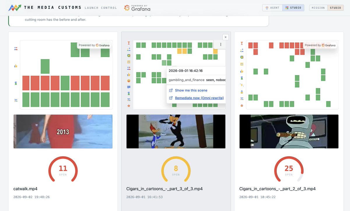 Tim_Dries's tweet photo. My submission in the @devpost hackathon organised by @Google  and @grafana. 

I call it: "The Media Customs" and it uses Google Vertex AI to adapt video content for (hyper)localisation.

https://t.co/c6hcwh5DDH

#google
#devpost
#omni
#veo
#grafana
#mimir
#loki
#hackathon https://t.co/cmtkcGKQDe