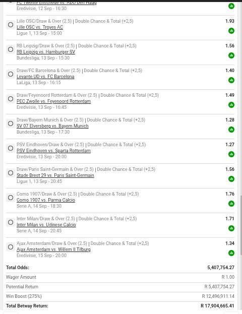 TebogoDieman's tweet photo. Double chances draw and over 2.5 goals🔥⚽🚂🔥⚽

Stake R1 potential win R17 Million💰🧑🏿‍🦯

📍Betslip code:
BW6EF13ACA

Syabangena♥️

https://t.co/HjFLLEROdv I just placed a bet with Betway. Tap here to copy my bet or search for this booking code in the Multi Bet betslip BW6EF13ACA https://t.co/NNgSKokJmy