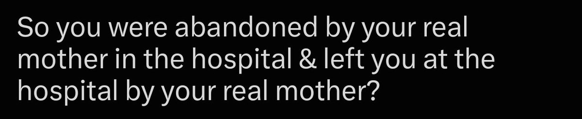 Succub_23's tweet photo. So you were abandoned by your real mother at the hospital? จบ
ใช้ประโยคได้ซ้ำซ้อนเหลือเกิน https://t.co/3ri5jXeaD0