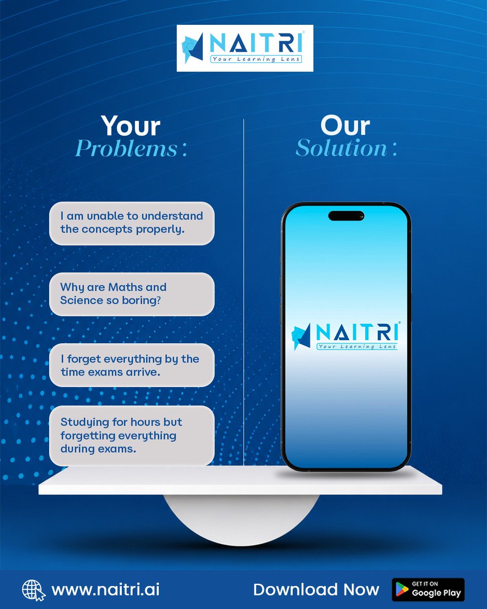 Naitriinovation's tweet photo. Study smarter, understand better, remember longer. 🚀📚
Discover Naitri — Your Learning Lens. 💙
#Naitri #Education #SmartLearning https://t.co/ZvRGPzVnN1