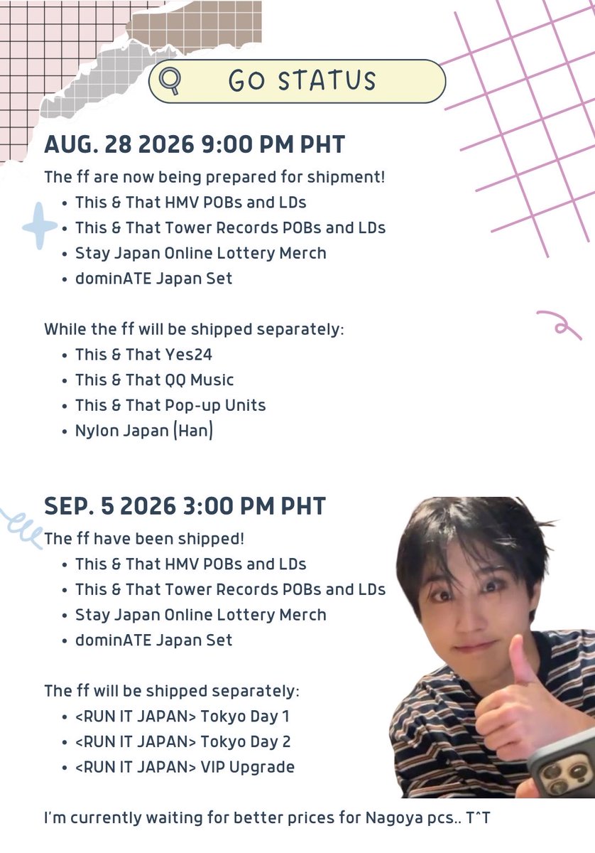 MametaroShop's tweet photo. wts skz ph ‼️GO Update‼️

Will check pa if hm yung Nagoya pcs, ang mahal pa atm eh 😂💔 https://t.co/DnaZlaEgnQ
