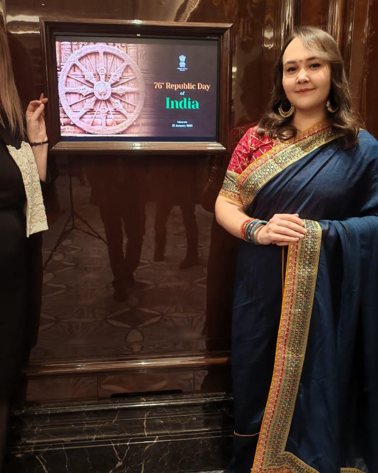 Nanforensic's tweet photo. Embassy of India hosted a National Day Reception for India’s 76th Republic Day. Ambassador Vinay Kumar and Deputy Foreign Minister Andrey Rudenko addressed diplomats, officials, business leaders, media and the Indian diaspora. https://t.co/cYzV9nDLAB