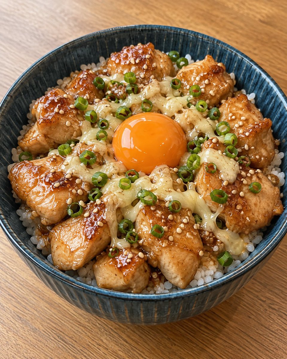 ken_hapi580's tweet photo. 実は、ダイエットは無理するより続ける方が大切。
甘辛だれの鶏むねに、卵黄とチーズをのせたら優勝。ちゃんと満足できるのに、たんぱく質もしっかり摂れる。たまにはチーズのせたっていいじゃん。
20kg痩せて3年以上維持している私も、よく食べています。

保存して作ってみてね。 https://t.co/ENJfP0RIpy