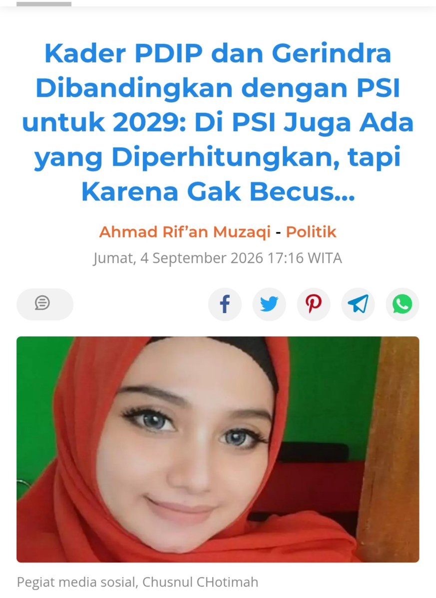 ch_chotimah2's tweet photo. Paham kan knp Jokowi harus turun gunung, banting tulang, peras keringat pontang panting demi PSI, Krn di PSI nggak ada kader yg bisa diandalkan, semuanya bermasalah dan penjilat.🤭😂

Kader PDIP dan Gerindra Dibandingkan dengan PSI untuk 2029: Di PSI Juga Ada yang Diperhitungkan, tapi Karena Gak Becus…
https://t.co/OQACOQfOch