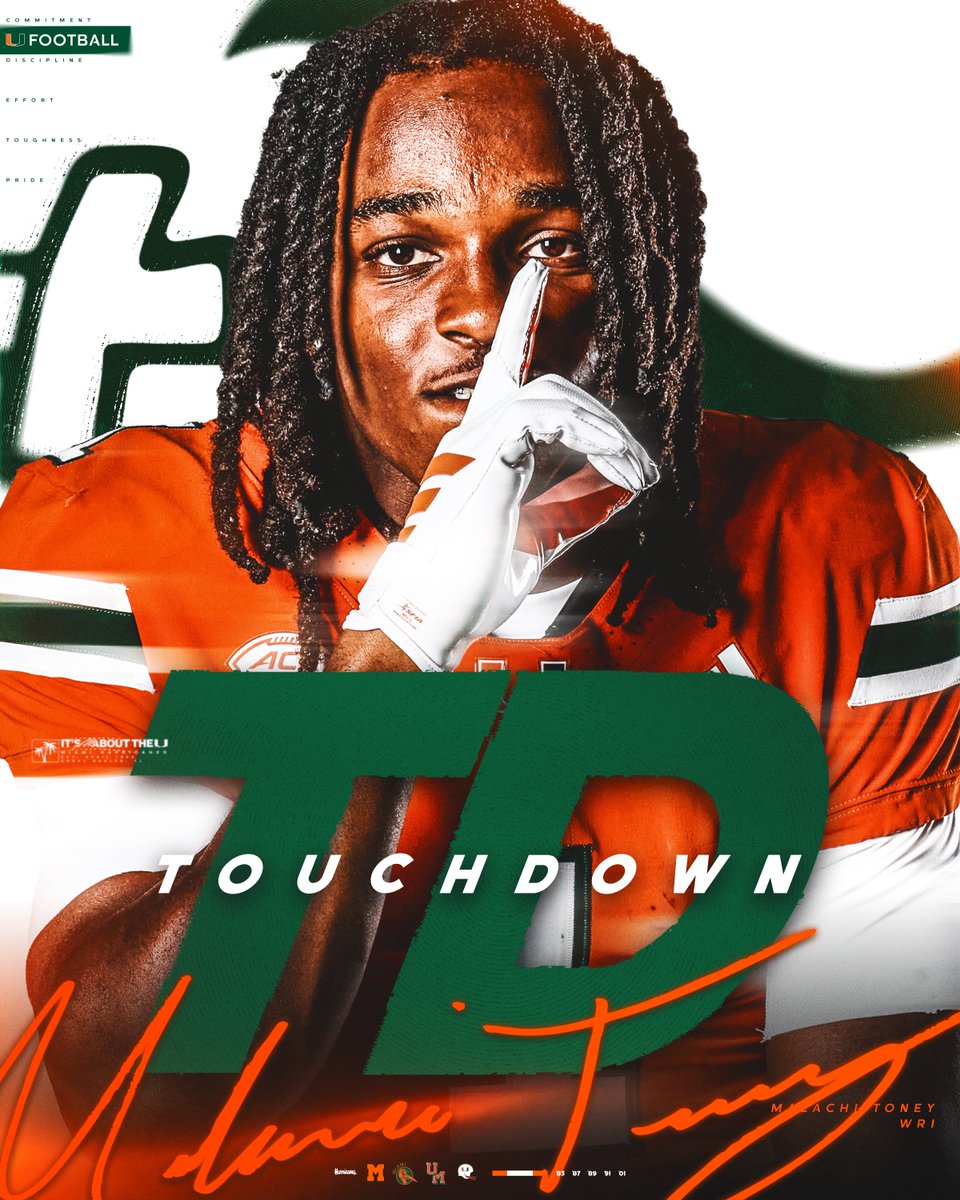 CanesFootball's tweet photo. That's THREE TDs for @MALACHITONEY2 🔥 https://t.co/LFAgH7JPBH
