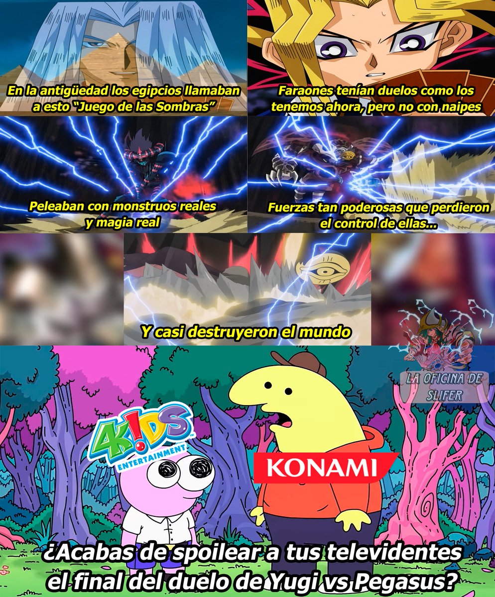 Slifer_Office's tweet photo. Estoy viendo el anime de Duel Monster en japones y comparándolo con la versión de 4kids que se ve en Contv

Dios, los de 4Kids están bien pendejos https://t.co/rC2aYc3UBy
