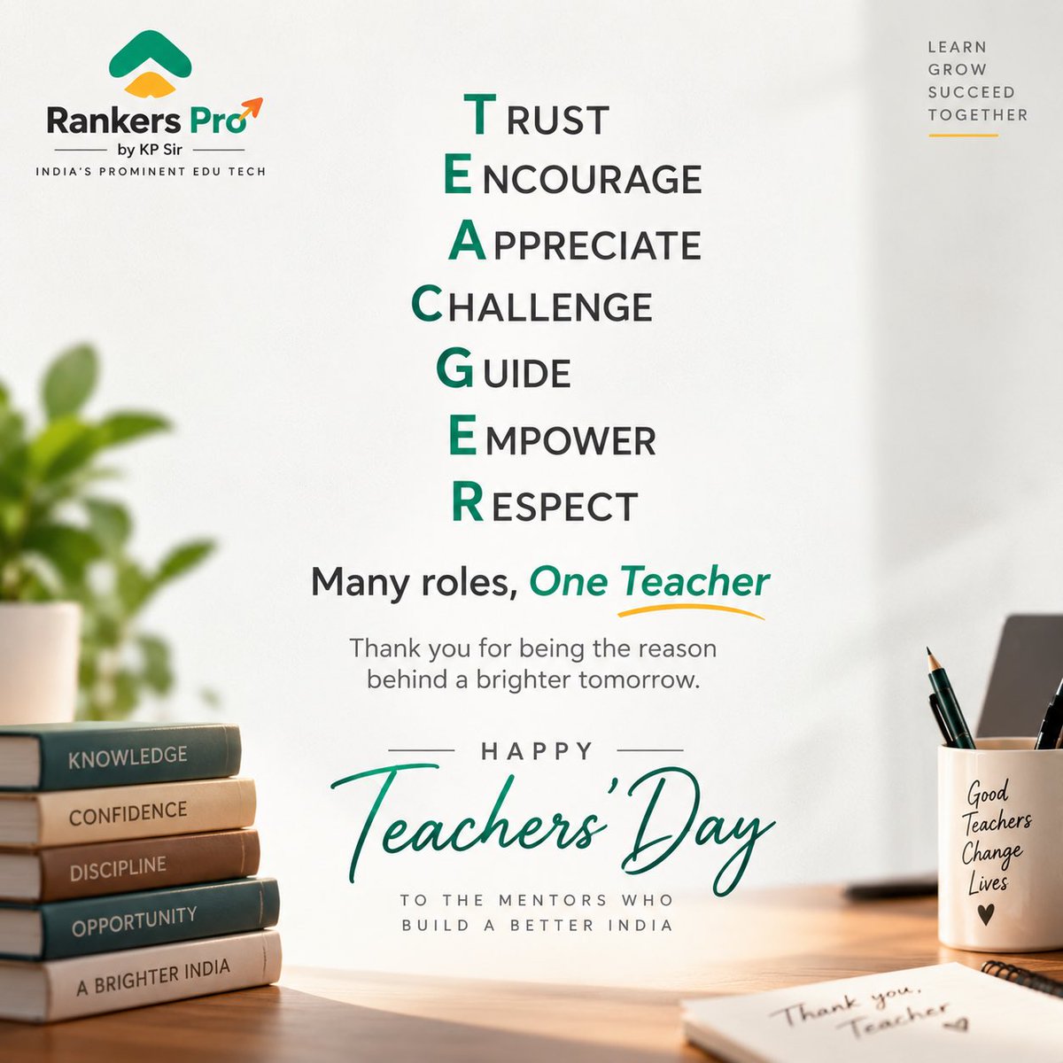 EnggGuruKP's tweet photo. Not Just Words. A Promise Live By.
For 2 decades, the actions have stood by every word—
Guiding. Encouraging. Empowering. Making Learners Succeed.

Because Teaching is a Responsibility, Not Just a Profession. ❤️
The KP Sir #teachers #happyteachersday https://t.co/AmLJzapiVd