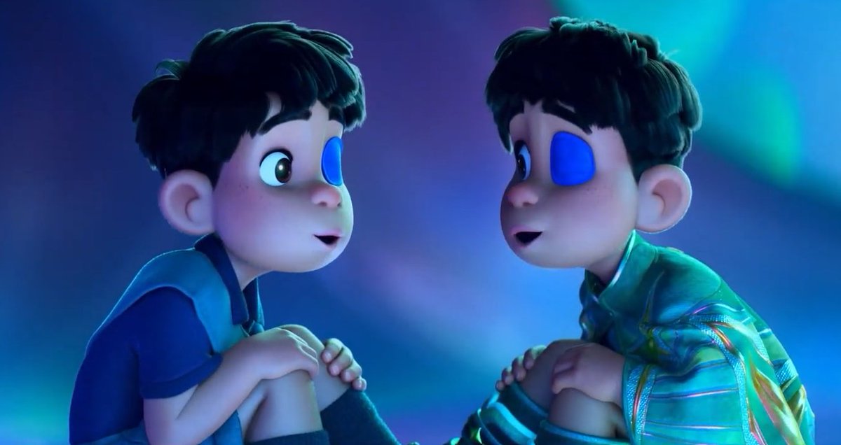 ok_bye_mayday's tweet photo. The same can technically apply to his clone too who's hairstyle got changed to the real Elio's standard one in 2.0 to reflect how he's basically an undistingushable equal (in Elio's mind) now instead of representing the "perfect" kid that Olga would've wanted 

#Elio https://t.co/Ofxsm3n3Qs
