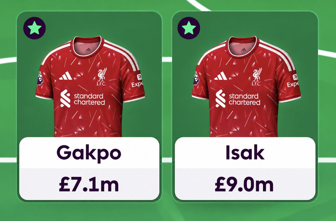 Funcatsyy's tweet photo. Two players. Two outstanding performances. 🔥

Gakpo and Isak have already shown just how dangerous they can be as the Premier League season gets underway. 👀

If you’ve been considering bringing either of them into your FPL squad, now might be the time to make your move.

With their performances already turning heads, both players could be on track for a price rise — meaning waiting too long could make them more expensive. 💰

Buy before the price goes up? 👀

#FPL #FPLCommunity #FantasyPremierLeague