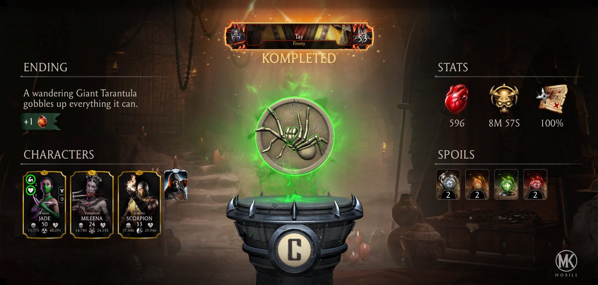 SavagePrince066's tweet photo. I just completed a Krypt Run in Mortal Kombat mobile! Check out my stats. https://t.co/lwqATwTbhh