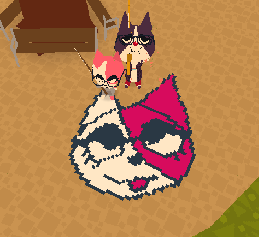 cake_dearest's tweet photo. WEBFISHING with people is so fun!! This fella drew me and we took a selfie with the art!! 

#webfishing #vtuber #streaming #gaming https://t.co/8hPSkc7P8A