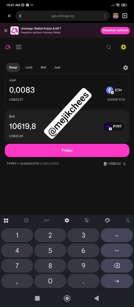 Mejikchees's tweet photo. @AFCryptoX @Pyrand_coin Bela beli tapi bauk amat nih akun w 20: 
0x3b2bbc8baef7ab202e34b41e05ad48be172efdcf32881272b70880e060cd2938 https://t.co/bbNWQuHUov