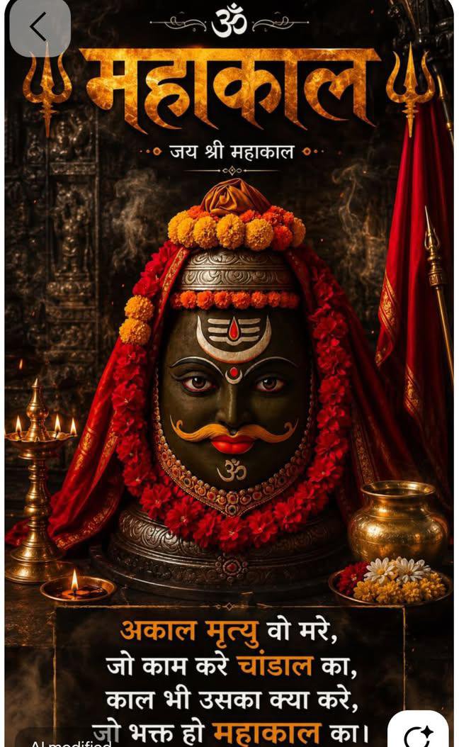 AmitSar75550577's tweet photo. 🇲🇰शुभ शनिवार 🇲🇰सुप्रभात 
मेराबाबा🇲🇰  महाकाल बाबा की कृपा से आप सभी भक्तों दिन मंगलमय हो🙏
महाकाल बाबा की कृपा आपके और आपके परिवार पर सदैव बनी रहे।
आपका हर दिन सुख, शांति  और खुशियों से भरा रहे। 
कमेंट में लिखें — हर हर महादेव 
#Mahakal  #Mahadev #GoodMorning #viralpost https://t.co/MoCZ0lST9X