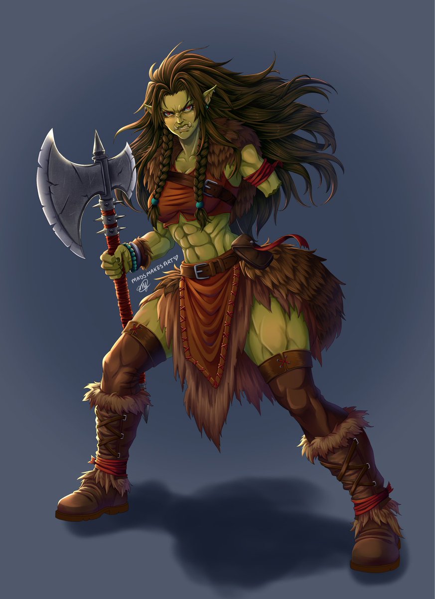 mads_makes_art's tweet photo. Comm done for Ricky of his DnD char Varka 💕

Struggled with this a bit! Lmk what u think 😊
#madsmakesart #msmisery  #characterart #dnd #commissionㅤ https://t.co/H0Yuudvqe1