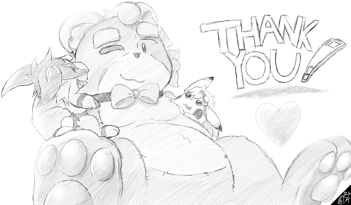 Positempo's tweet photo. Made this as a thank you from @ProfFreakachu and I to our beloved friend and talented artist @Kiwibaby2005 for helping us out and being very generous, keep up the amazing work, buddy! 🧡💛

#pokemon #tepig #litten #fusion #pikachu #giftart #fanart #digitalart #furry #sketch https://t.co/W1Ruox9JZT