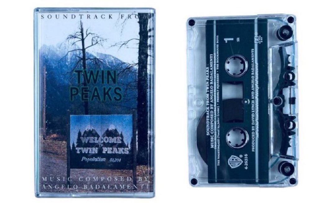 theb1ack1odge's tweet photo. twin peaks soundtrack cassette tape https://t.co/hchN9y9cTJ