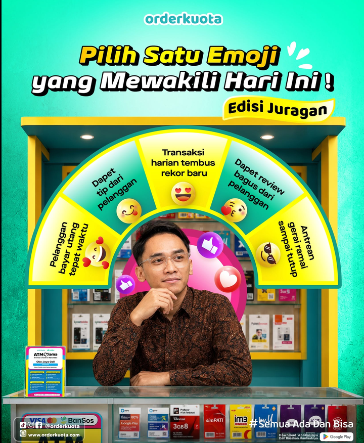 nisaorderkuota's tweet photo. moji Apa yang Mewakili Hari ini?!๐ค๐๐ป
Pasti hari ini jadi hari yang panjang tapi menyenangkan buat Juragan, kan๐
Yuk, ekspresikan hari ini dengan pilih satu emoji yang paling mewakli! Tulis di kolom komentar, ya!๐๐ป
#Orderkuota #Juragan https://t.co/URj8AQvadY