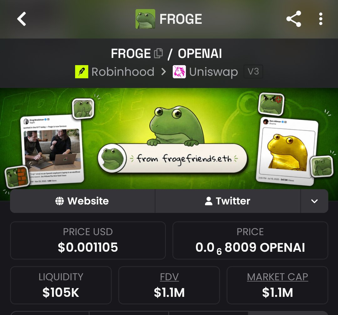 0xRobinhoods's tweet photo. 🐸 $FROG - THIS ONE IS WORTH WATCHING 👀

The frog is waking up 🐸🔥

Fresh narrative, meme energy, and plenty of room for the community to build around it.

If momentum starts flowing in, $FROG could get interesting fast 🚀

Keep it on your radar.

CA:
0x3E2cF3Aec80AdcFFcae3436938934be970894066

🐸 $FROG
