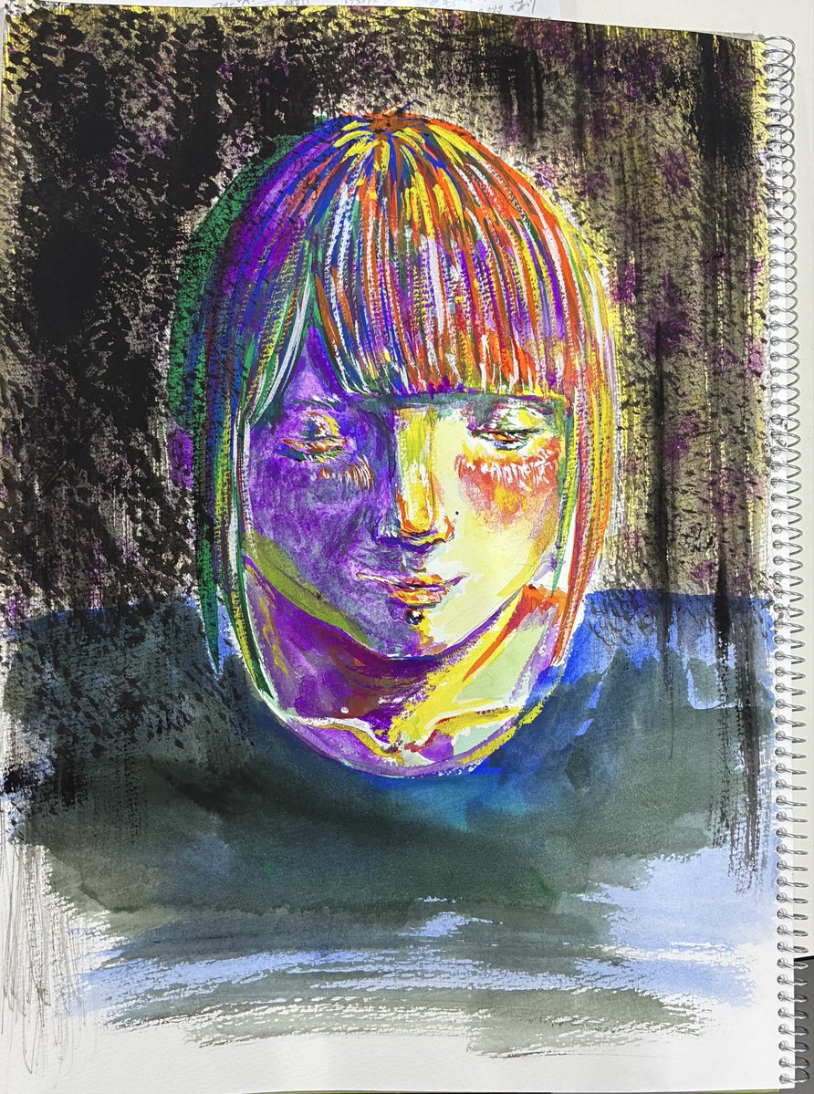 sj0710you's tweet photo. ⋆フォービズムに倣って友達を描きました⋆ https://t.co/3NI1UtI0vc
