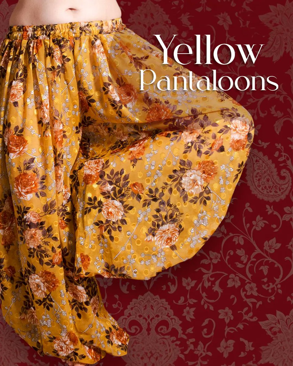 tooteyj1's tweet photo. Yellow chiffon pantaloons in a universal size. Perfect for dance, movement, and bold styling. Available on Etsy and Allegro. https://t.co/DRmEe9bsw1