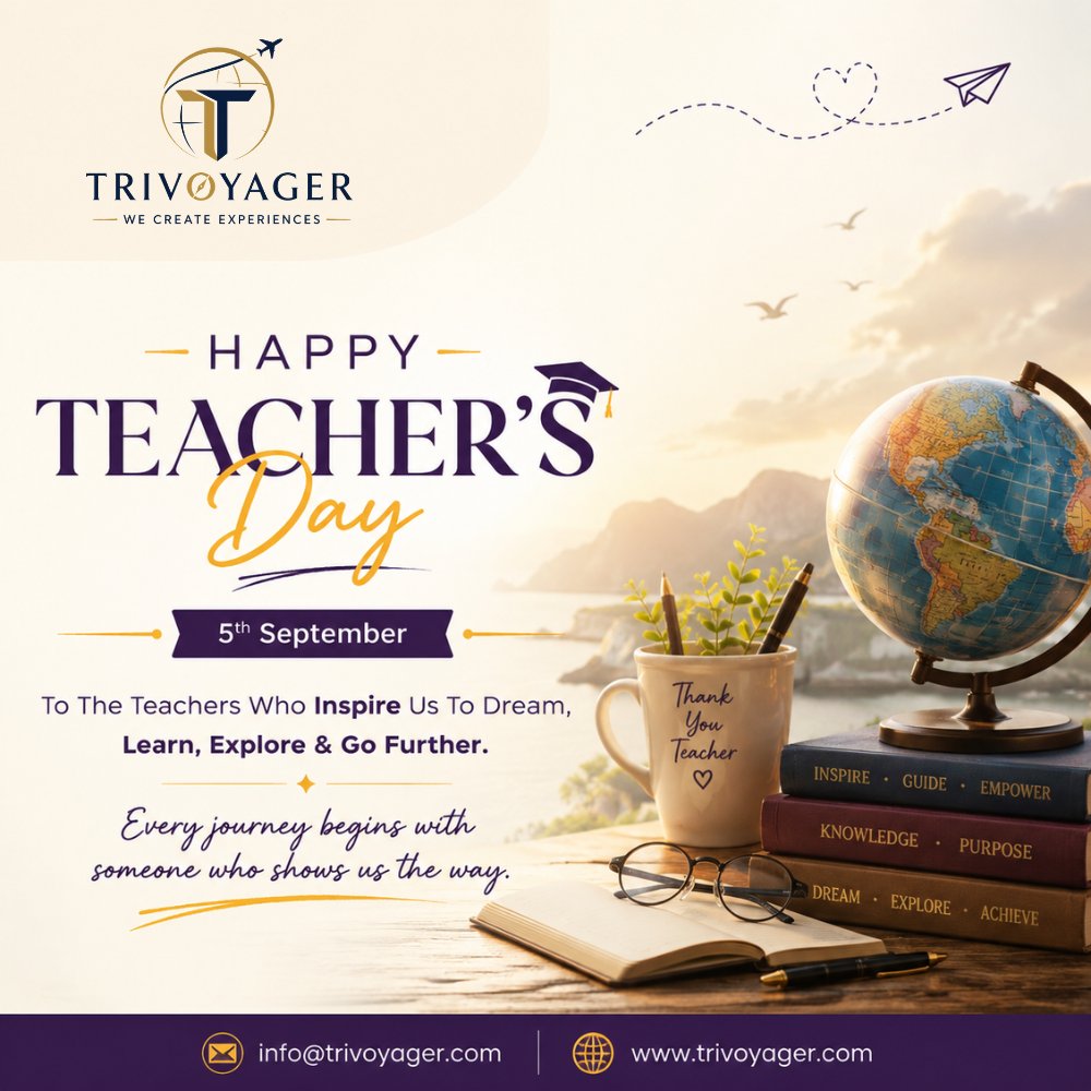 trivoyager's tweet photo. Happy Teacher’s Day!

Behind every great journey is someone who inspires us to take the first step. 
Today, we celebrate the incredible teachers who encourage us to dream bigger, learn fearlessly, explore endlessly, and go further.
.
#HappyTeachersDay  #Inspiration #Trivoyager https://t.co/R9s2HUJ2G7