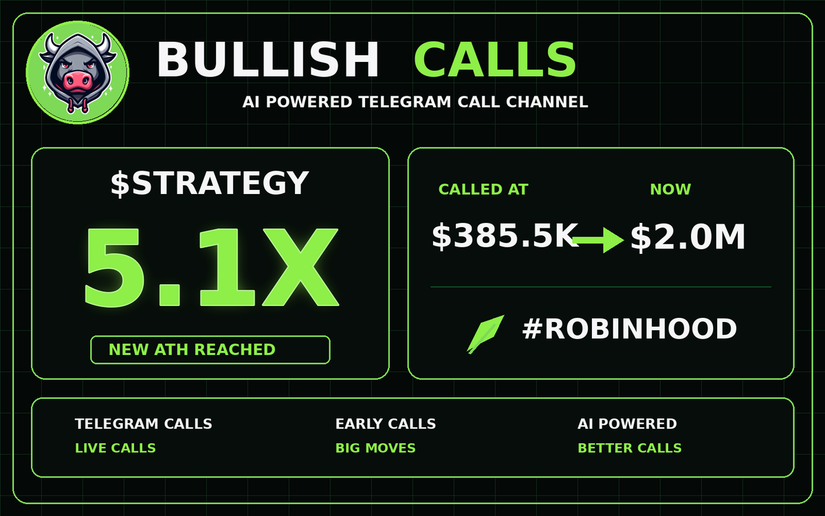 BullishCallsRH's tweet photo. 🔥 $STRATEGY just hit 5.1X 🤯

💰 Called at: $385.5K
🔥 Now: $2.0M

📄 CA: 0x168661c52e5922288dfb2b3f323b6cf90eb21e18

🔗 Telegram link in bio

#STRATEGY #ROBINHOOD #RobinhoodChain #Memecoins #Crypto https://t.co/kCXOP8LtQS