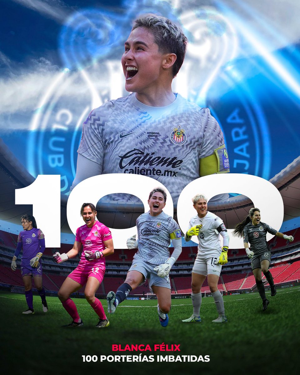 ChivasFemenil's tweet photo. 🇫🇷 ¡1️⃣0️⃣0️⃣ VECES IMBATIBLE, @blancafelixc! 🇫🇷

Nuestra arquera llegó al centenar de partidos con su arco en cero 🔥

¡HISTÓRICA! 🐐 https://t.co/3Glt3CTwDR