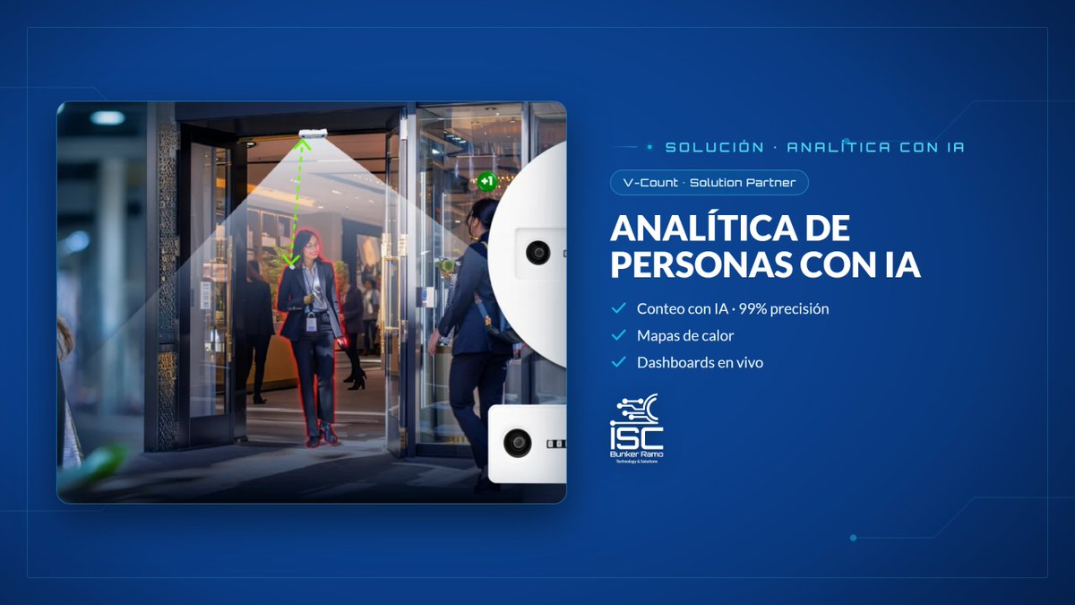 iscbunkerramo's tweet photo. 📊 Decisiones basadas en datos: conteo de personas con IA y 99% de precisión, mapas de calor y dashboards en vivo con V-Count.
👉 https://t.co/ug5Wer9yUk
#IA #Analítica https://t.co/IVlwtoZPcJ