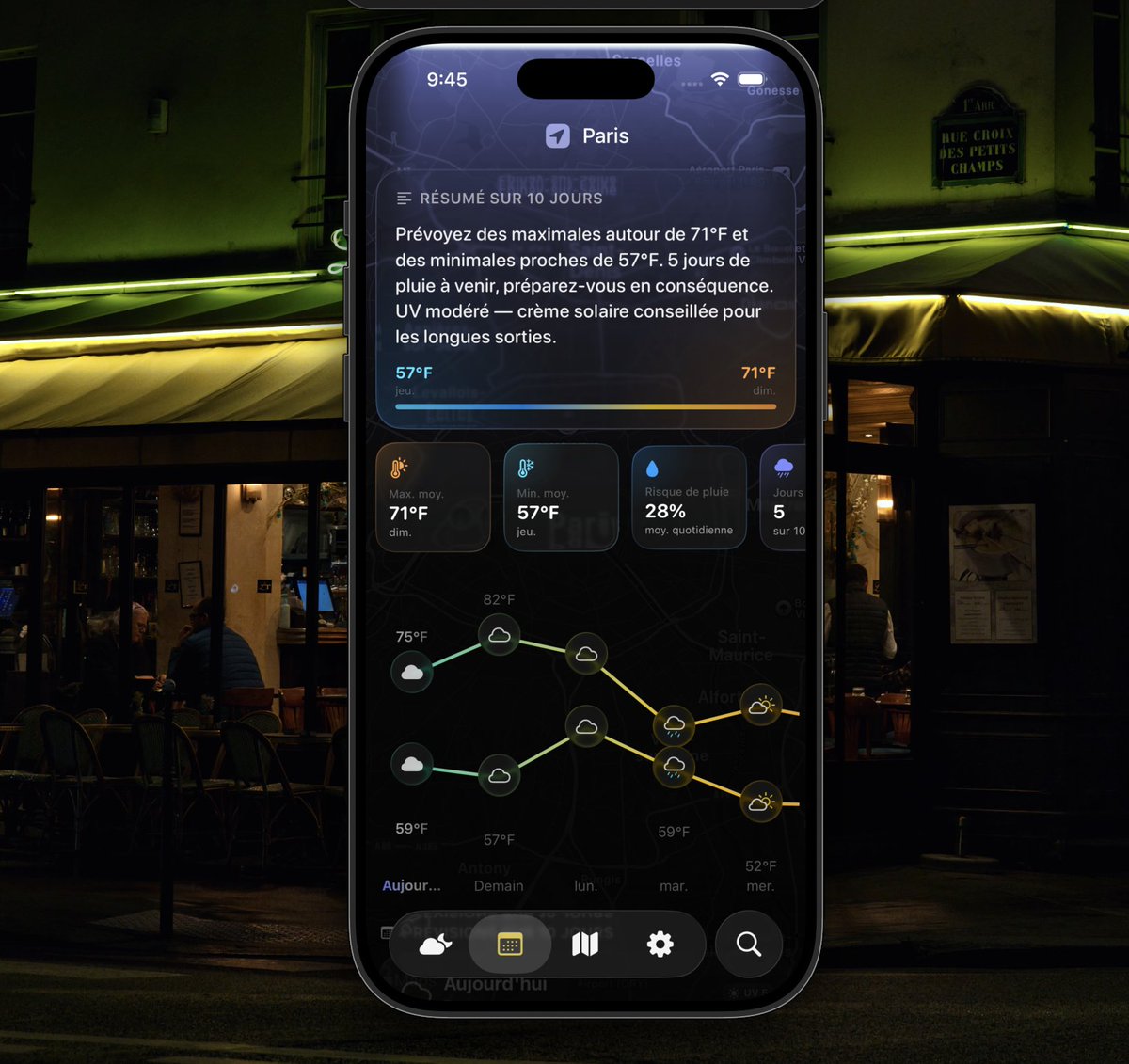 WeatherGlowApp's tweet photo. Un petit aperçu de ce qui arrive… 🇫🇷
#comingSoon #WeatherGlow https://t.co/TVeg442Uh7