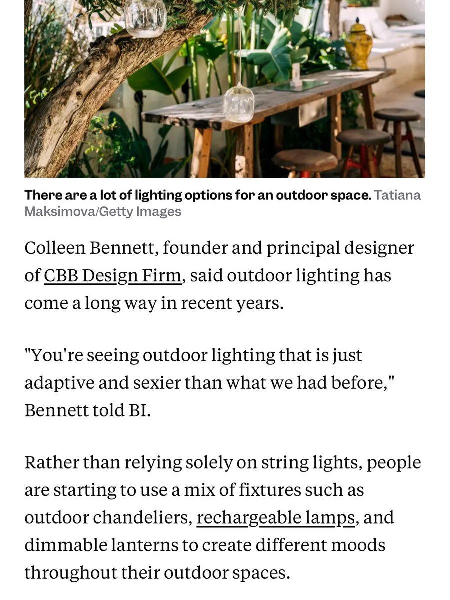 star_stefany's tweet photo. Grateful to be featured in Business Insider. Thank you to everyone who supports, trusts, and believes in CBB. We're excited to share our vision for the future of outdoor living and design. https://t.co/Fkeh33dUXO