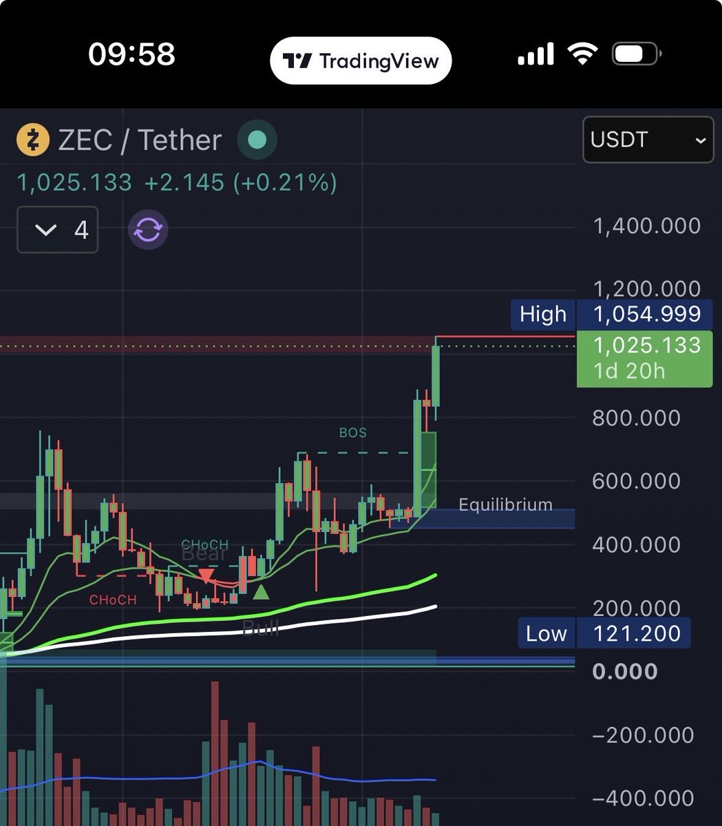 the_red_dragonn's tweet photo. This rocket will go till 1500. $ZEC https://t.co/v1W2FYCHby