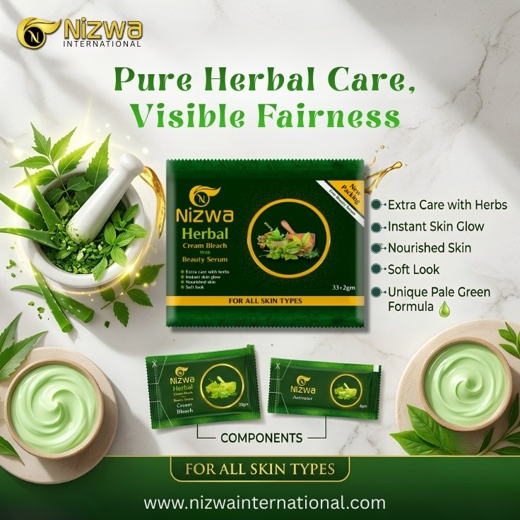 Metal_Ricardo's tweet photo. Pure Herbal Care. Visible Fairness. Nizwa Herbal Cream Bleach with Beauty Serum. Herbal care, instant glow, nourished soft skin, and a unique pale green formula for all skin types. The softest glow comes from the gentlest care. https://t.co/6jnU9lflJh