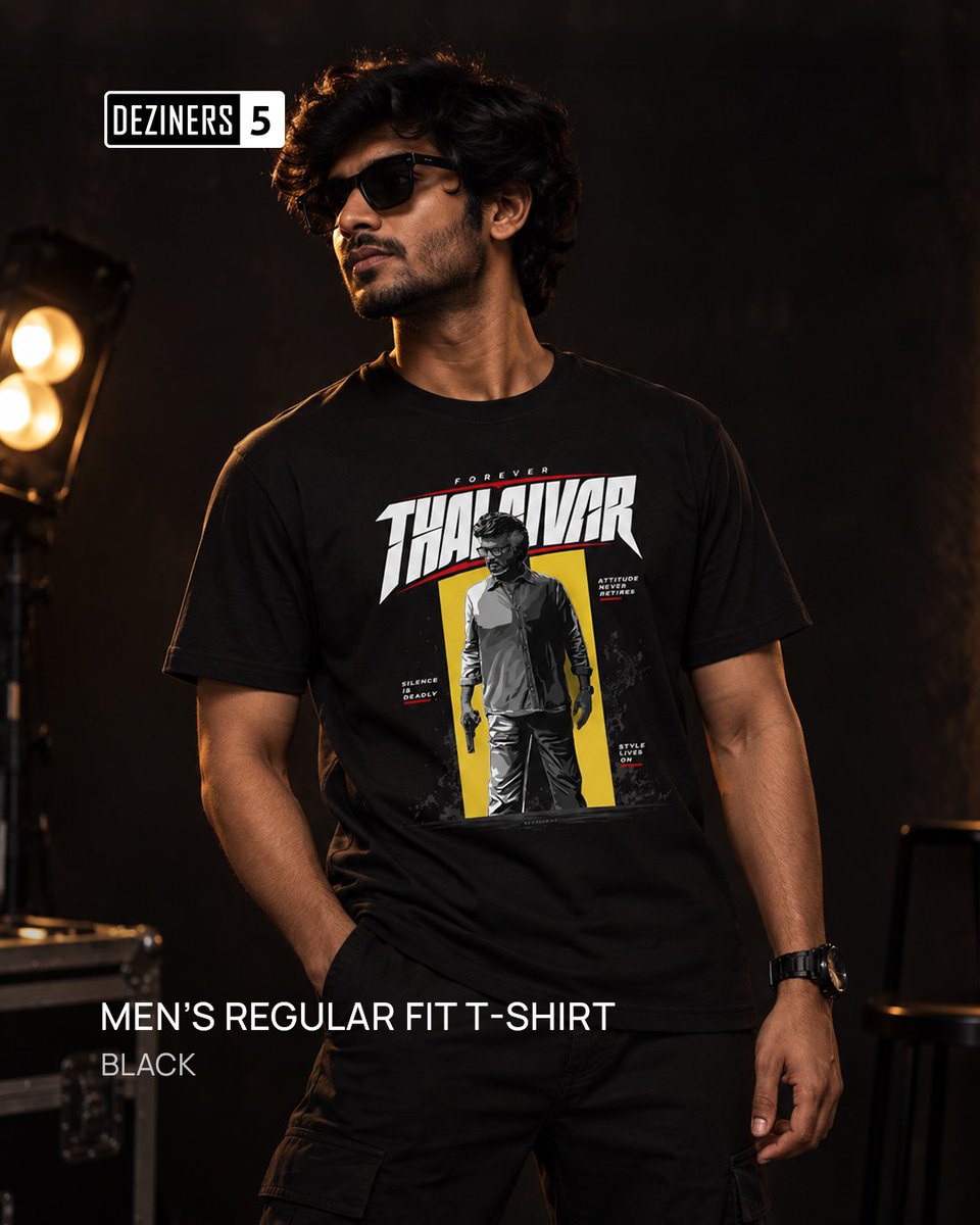 Deziners5's tweet photo. FOREVER THALAIVAR. 🖤🔥

Trends fade.
Style evolves.

LEGENDS ARE FOREVER.

For the ones who know that true swag needs no introduction.

FOREVER THALAIVAR - SILENCE IS DEADLY. STYLE LIVES ON.

Shop Now:
https://t.co/PJ25ev4Uod

#Deziners5 #ForeverThalaivar #Thalaivar #SuperstarRajinikanth #Jailer2 

@imravee @OnlineRajiniFC