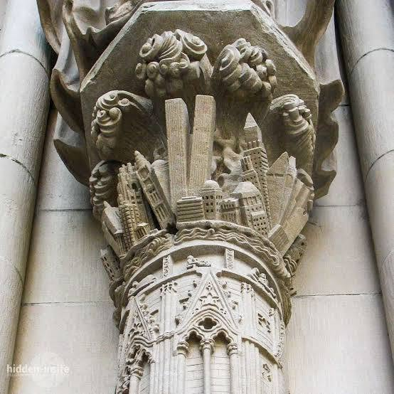 andreas_nigbur's tweet photo. Does anyone care to explain why all of this would be carved into the pillars of the fourth largest cathedral in the world? 

The Cathedral of St. John the Divine in Manhattan. Pillars carved in 1997.

This is the narrative. 👉The apocalyptic and sometimes disturbing carvings on the pillars of the Cathedral of St. John the Divine in Manhattan have fascinated and astonished visitors for decades.
