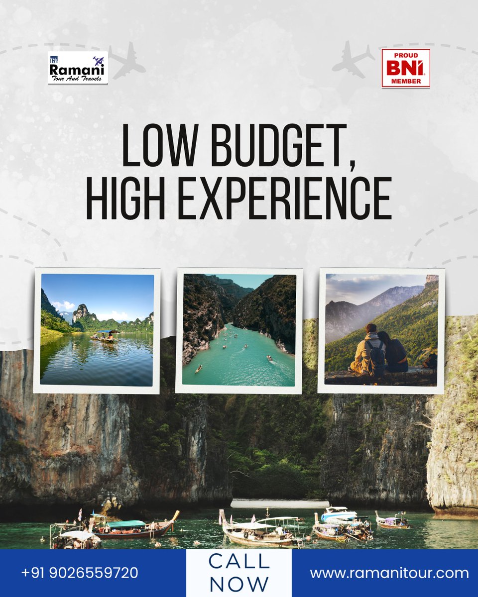 MOLEZULE's tweet photo. Big experiences, affordable travel. Explore beautiful destinations, relaxing getaways, and adventure-filled trips with Ramani Tour &amp; Travels. Spend less, travel more, and create lasting memories. https://t.co/s8YNluilUQ