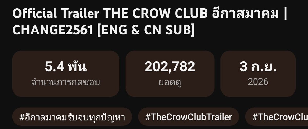 TitleBase00's tweet photo. ขอแสดงความยินดีกับ Official Trailer ครบ200k View บนYouTube🎉🐦‍⬛
    
   ขอขอบคุณทุกแรงสนับสนุนที่มอบให้ซีรีย์อีกาสมาคมเสมอมา แล้วเจอกัน18กันยายนนี้นะครับ❤‍🔥

#TheCrowClub #อีกาสมาคม 
#TheCrowClubTrailer #TitleTNT https://t.co/fOzNwex1kb