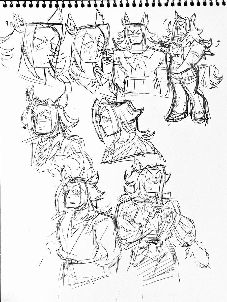 linsneedshugs's tweet photo. some fenomeno sketches from the other day before I got sleepy https://t.co/FxPjard2fh