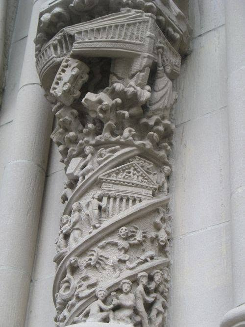 andreas_nigbur's tweet photo. Does anyone care to explain why all of this would be carved into the pillars of the fourth largest cathedral in the world? 

The Cathedral of St. John the Divine in Manhattan. Pillars carved in 1997.

This is the narrative. 👉The apocalyptic and sometimes disturbing carvings on the pillars of the Cathedral of St. John the Divine in Manhattan have fascinated and astonished visitors for decades.