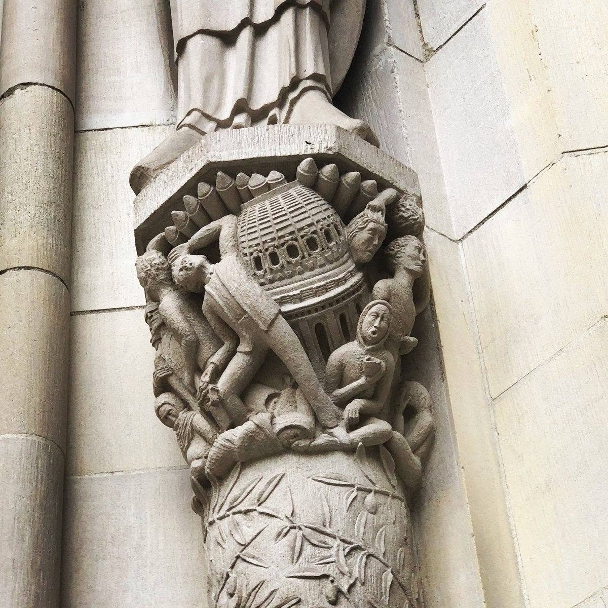 andreas_nigbur's tweet photo. Does anyone care to explain why all of this would be carved into the pillars of the fourth largest cathedral in the world? 

The Cathedral of St. John the Divine in Manhattan. Pillars carved in 1997.

This is the narrative. 👉The apocalyptic and sometimes disturbing carvings on the pillars of the Cathedral of St. John the Divine in Manhattan have fascinated and astonished visitors for decades.
