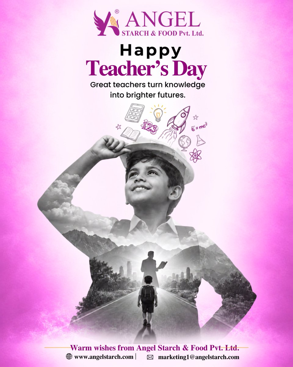 angel_starch's tweet photo. Great teachers don’t just give answers — they inspire us to find our own way. 💜📚

Happy Teachers’ Day from Angel Starch &amp; Food Pvt. Ltd.

#HappyTeachersDay #TeachersDay2026 #ThankYouTeachers #AngelStarch https://t.co/ibjhPgRqQr