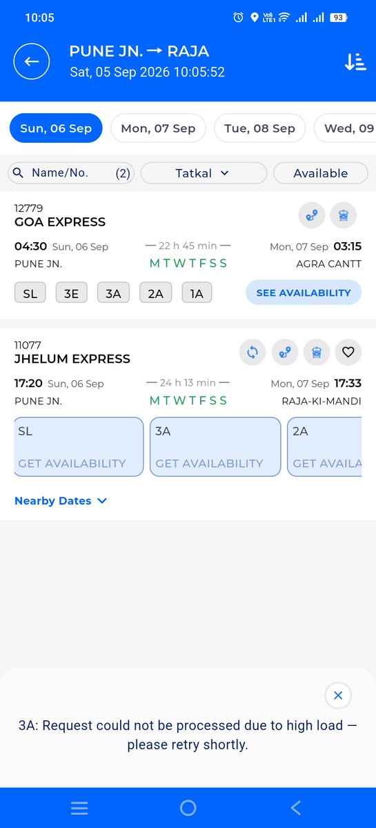 sandeepzhere's tweet photo. ये है आज की indian railway मे तत्काल टिकट बुकिंग की वास्तविक स्थिति !!
कृपया सबंधित मंत्रालय एवं विभाग इस पर संज्ञान लेने का कष्ट करें।
@RailwaySeva
@IRCTCofficial 
@RailMinIndia 
@AshwiniVaishnaw https://t.co/P4Eu33JgmL