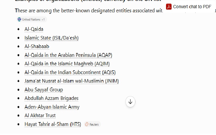 BeingHonest985's tweet photo. In the latest published names of terrorist list by #UNsecuritycouncil, I was trying to find #RSS name but could not find it. Can anyone help me out, please ask great #congress_exposed leader #rahulgandi.

#terrorist 
#Islamic 
#muslimextremeist
#rss #trendingnews https://t.co/eGOGaoxSOl