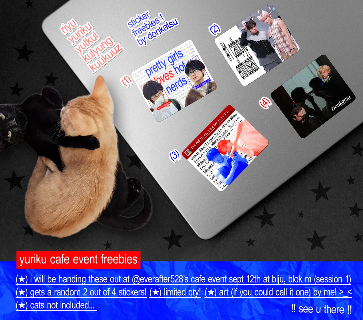 donkatsu's tweet photo. kulyut/yuriku freebies by @donkatsu ★

[rts + likes are appreciated 💥]

📍 @everafter528’s cafe event (session 1)

𖦹 don't sell or throw away
𖦹 kindly tag me if you get one
𖦹 read more info on pic
𖦹 say hi… lets be friends! >_<

thank you ★ https://t.co/fTbjqhlGov