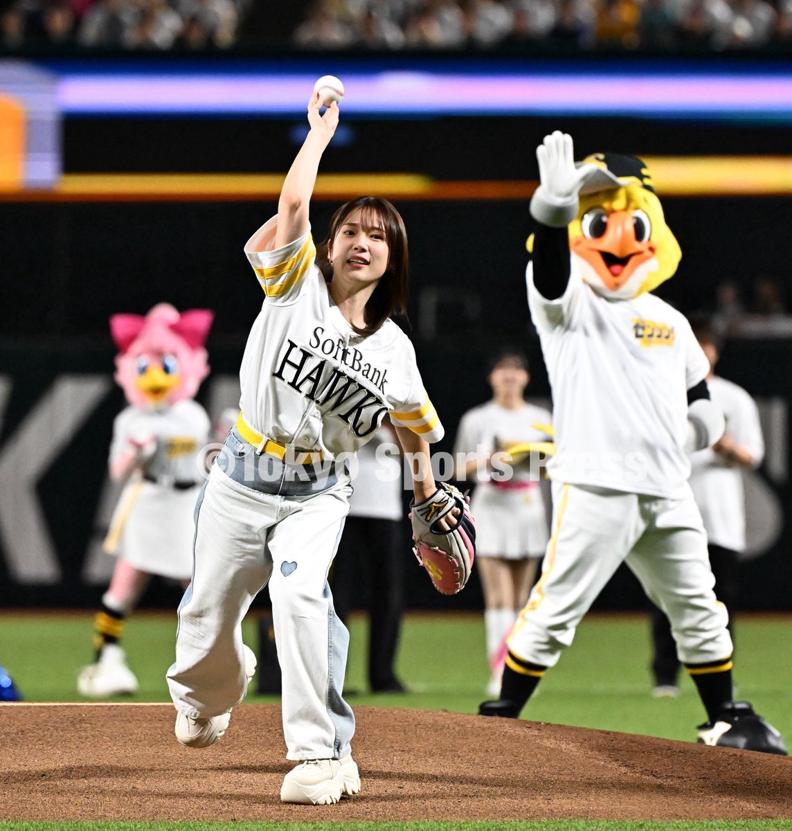 tospophoto's tweet photo. 【プロ野球】2026年9月5日
#ソフトバンク x 西武

セレモニアルピッチ　#内田真礼

#sbhawks #東スポ #九スポ https://t.co/GLwMkYkTRu